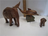 3 CARVED ANIMALS