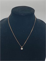 18” Gold Tone Cubic Zirconia Necklace
