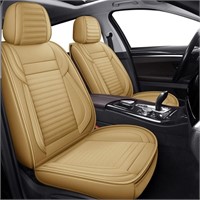 LINGVIDO Leather Car Seat Covers 2 PCS Front beige