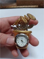 Elgin Flower Pot Miniture Clock