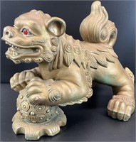 Large Chinese Chalkware Foo Dog