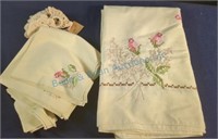 Hand stitched tablecloth and napkins