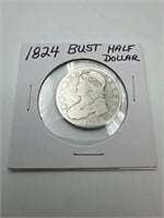 1824 Bust Half Dollar Coin