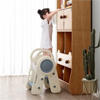 Foldable Toddler Step Stool  White&Yellow