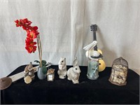 Decor: Pelican, Rabbit, Squirrel, Vases, Birdcage