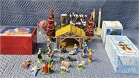 Nativity scene  & various Christmas items in Tole