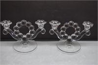 Pair Of Duncan Miller Teardrop Candleholders