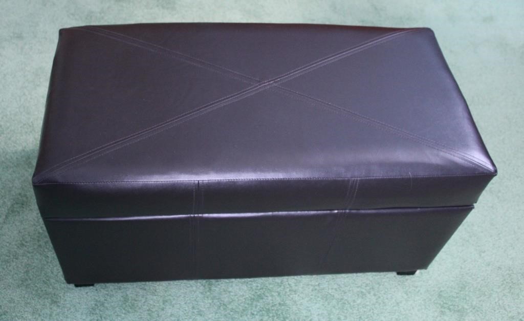 Faux Leather Storage Ottoman