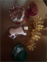 Vintage Amber & Misc. Glass Pieces