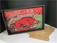 Licensed Razorbacks Tray & Arkansas Cutting Board