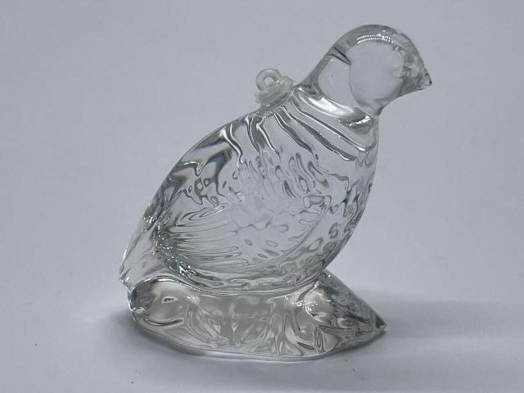 WATERFORD PHEASANT CRYSTAL ORNAMENT 2in T