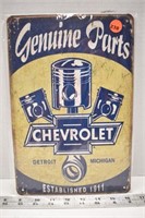 Decorative tin sign (12" x 8") - Chevrolet Parts