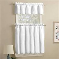 3pc White Kitchen Curtain Set A7