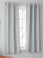 1pr Soft Silver 50x84 Blackout Textured Curtain A7