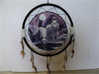 2ft Large Canvas Wolf Design Dream Catcher Wall