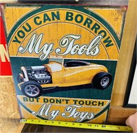 12” Don’t Touch My Toys Metal Sign