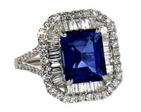 14k Gold 6.01 Sapphire & Diamond Ring