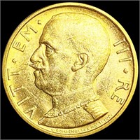 1932-X Italy Gold 50 Lire UNCIRCULATED