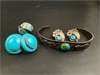 Sterling silver turquoise jewelry lot