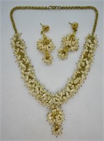 Vintage Freshwater Pearl Necklace & Earring Set
