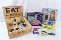 Vtg. Craft House Crochet Doll Kits+Sewing Supplies