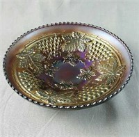 Northwood Grape and Cable Carnival Glass Bowl