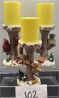 LED candle decor; squirrel / owl / cardinal