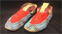 Sioux Moccasins, Brain Tanned Sinew Sewn