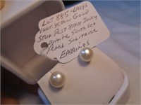 14KT YGOLD 8MM IVORY PEARL EARRINGS