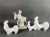 Porcelain Roosters and "Ricardo"