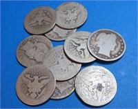 (10) Random Date Barber Quarters