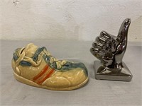 Goebel Ceramic Shoe & Unmarked "Thumbs Up"