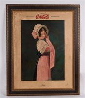1914 COCA COLA "BETTY" CARDBOARD SIGN