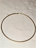 14k Yellow Gold Hollow Chain Necklace APX 5.215 g