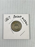 1867 Shield Nickel Without Rays