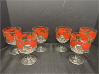 6 - Bloody Mary heavy glass stemware, 6in tall