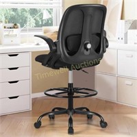 Razzor Drafting Chair Tall Office Chair  Black