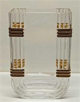 Vintage Christian Dior Gaudron Gold Crystal Vase F