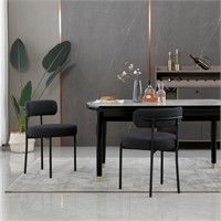 AISALL Black Dining Chairs Set of 2 Round Upholste