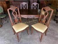 Exceptional Tiger Oak Carved Side Chairs