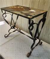 Antique Metal Table 24x24x14