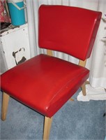 Mid Century Mod Red Vinyl Slipper Chair