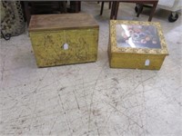 (2) BRASS COVERED COAL BOXES