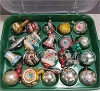 Group of glass Christmas ornaments