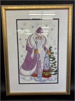 Russian Santa Numbered Art Piece in Frame