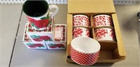 Lot of 3 coffee mugs and 5 bowls