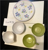 Sugar/Creamer Dishes, Mugs, & Plate (5)