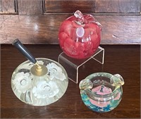 Three St Clair Glass Items