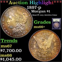 *Highlight* 1897-p Morgan $1 Graded GEM++ Unc