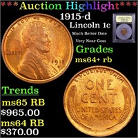 *Highlight* 1915-d Lincoln 1c Graded Choice+ Unc R